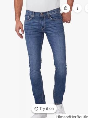 PAIGE Men’s Croft Skinny Jeans Medium Dark Wash Color Birch Size 36
